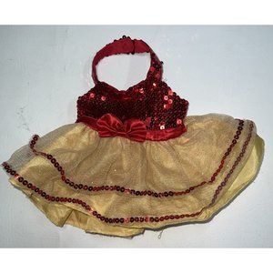 Build A Bear Workshop Red Yellow Sequin Dress Tutu Ballerina Ballet